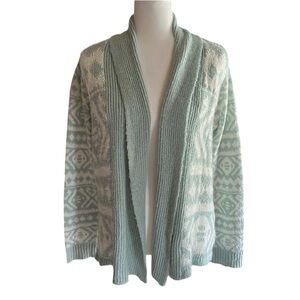 Forever 21 Green Open Front Knit Cardigan Sweater Size S